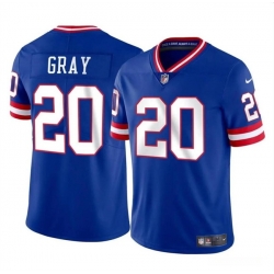 Men New York Giants 20 Eric Gray Royal Throwback Vapor Untouchable Limited Stitched Jersey