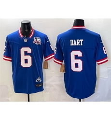 Men New York Giants 6 Jaxson Dart Royal 2025 Draft F U S E 100th Season 26 State Patch Vapor Limited Stitched Football Jersey Men New York Giants 6 Jaxson Dart Royal 2025 Draft F U S E 100th Season 26 State Patch Vapor Limited Stitched Football Jersey