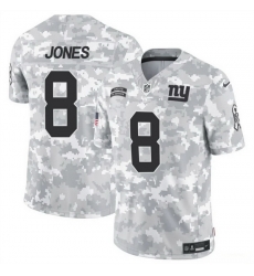 Men New York Giants 8 Daniel Jones 2024 F U S E Arctic Camo Salute To Service Limited Stitched Football Jersey