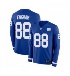 Mens Nike New York Giants 88 Evan Engram Limited Royal Blue Therma Long Sleeve NFL Jersey