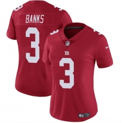 Women New York Giants 3 Deonte Banks Red Vapor Stitched Jersey