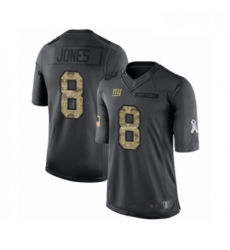 Youth New York Giants 8 Daniel Jones Limited Black 2016 Salute to Service Football Jersey