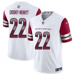 Men Washington Commanders 22 Jacory Croskey Merritt White 2025 F U S E  Vapor Limited Stitched Football Jersey Men Washington Commanders 22 Jacory Croskey Merritt White 2025 F U S E  Vapor Limited Stitched Football Jersey