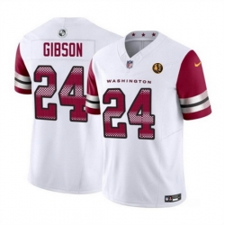 Men Washington Commanders 24 Antonio Gibson White 2023 F U S E  With John Madden Patch Vapor Limited Stitched Football Jersey