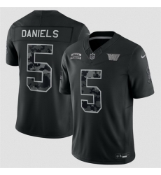 Men Washington Commanders  5 Jayden Daniels Black F U S E  2026 Salute to Service Limited Stitched Football Jersey