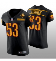 Men Washington Commanders 53 Trai Turner 90th Anniversary Black Elite Stitched Jersey