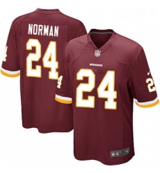 Mens Nike Washington Redskins 24 Josh Norman Game Burgundy Red Team Color NFL Jersey