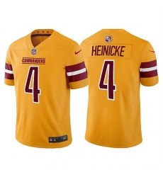 Men's Washington Commanders #4 Taylor Heinicke Gold Vapor Untouchable Stitched Football Jersey