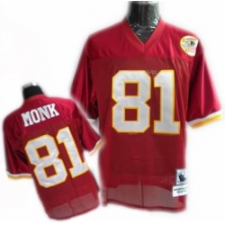 MitchellandNess Washington Redskins 81 MONK Authentic Throwback Jersey red