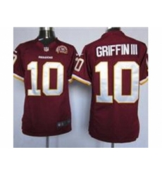 Nike Washington RedSkins 10 Robert Griffin III Red Game 80TH Patch NFL Jersey