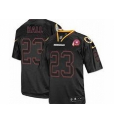 Nike Washington Redskins 23 DeAngelo Hall Black Elite 80TH Patch Lights Out NFL Jersey