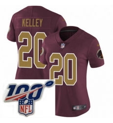 Womens Nike Washington Redskins 20 Rob Kelley Burgundy RedGold Number Alternate 80TH Anniversary Vapor Untouchable Limited Stitched 100th anniversary Neck 