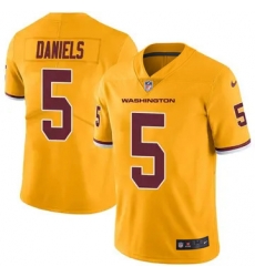 Youth Washington Commanders 5 Jayden Daniels Burgundy Rush Stitched Football Jersey