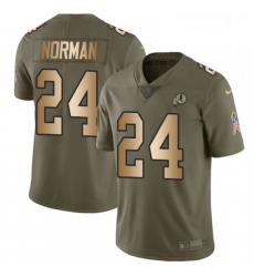 Youth Nike Washington Redskins 24 Josh Norman Limited OliveGold 2017 Salute to Service NFL Jersey