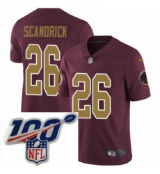 Youth Nike Washington Redskins 26 Orlando Scandrick Burgundy RedGold Number Alternate 80TH Anniversary Vapor Untouchable Limited Stitched 100th anniversary