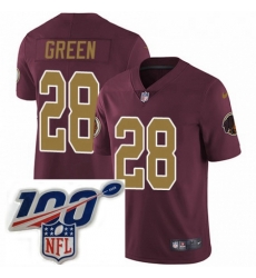 Youth Nike Washington Redskins 28 Darrell Green Burgundy RedGold Number Alternate 80TH Anniversary Vapor Untouchable Limited Stitched 100th anniversary Nec