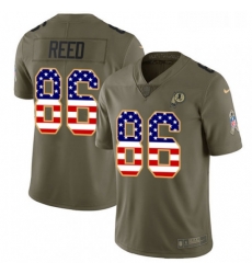 Youth Nike Washington Redskins 86 Jordan Reed Limited OliveUSA Flag 2017 Salute to Service NFL Jersey