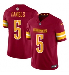 Youth Washington Commanders 5 Jayden Daniels Burgundy 2024 Draft F U S E Vapor Limited Stitched Football Jersey