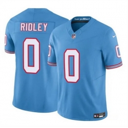 Men Tennessee Titans 0 Calvin Ridley Blue 2023 F U S E  Throwback Limited Stitched Football Jersey