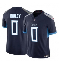 Men Tennessee Titans 0 Calvin Ridley Navy 2023 F U S E  Vapor Limited Stitched Football Jersey