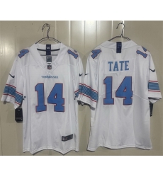 Men Tennessee Titans 14 Carnell Tate White 2026 Vapor Limited Stitched Football Jersey Men Tennessee Titans 14 Carnell Tate White 2026 Vapor Limited Stitched Football Jersey