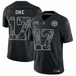 Men Tennessee Titans 17 Chimere Dike Black F U S E 2026 Salute to Service Limited Stitched Football Jersey