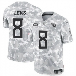 Men Tennessee Titans 8 Will Levis 2024 F U S E Arctic Camo Salute To Service Limited Stitched Football Jersey