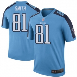 Men Tennessee Titans 81 Jonnu Smith Light Blue Rush Limited Jersey