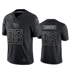 Men Tennessee Titans 98 Jeffery Simmons Black Reflective Limited Stitched Football Jersey