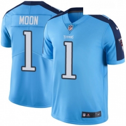 Mens Nike Tennessee Titans 1 Warren Moon Light Blue Team Color Vapor Untouchable Limited Player NFL Jersey