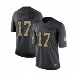 Mens Tennessee Titans 17 Ryan Tannehill Limited Black 2016 Salute to Service Football Jersey