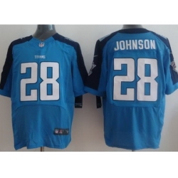 Nike Tennessee Titans 28 Chris Johnson Light Blue Elite Nike NFL Jersey