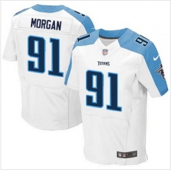 Nike Tennessee Titans #91 Derrick Morgan White Mens Stitched NFL Elite Jersey