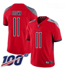 Nike Titans 11 A J  Brown Red Men Stitched Football Limited Inverted Legend 100th Season Jersey