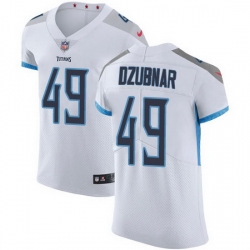 Nike Titans 49 Nick Dzubnar White Men Stitched NFL New Elite Jersey