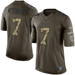 Nike Titans #7 Zach Mettenberger Green Mens Stitched NFL Limited Salute to Service Jersey