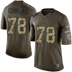 Nike Titans #78 Jack Conklin Green Mens Stitched NFL Limited Salute to Service Jersey