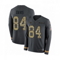 Youth Nike Tennessee Titans 84 Corey Davis Limited Black Salute to Service Therma Long Sleeve NFL Jersey