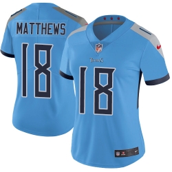 Nike Titans #18 Rishard Matthews Light Blue Team Color Womens Stitched NFL Vapor Untouchable Limited Jersey