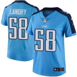 Nike Titans #58 Harold Landry Light Blue Womens Stitched NFL Limited Rush Jersey