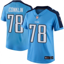 Nike Titans #78 Jack Conklin Light Blue Team Color Womens Stitched NFL Vapor Untouchable Limited Jersey