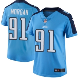 Nike Titans #91 Derrick Morgan Light Blue Womens Stitched NFL Limited Rush Jersey