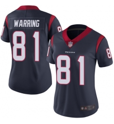 Texans 81 Kahale Warring Navy Blue Team Color Women Stitched Football Vapor Untouchable Limited Jersey