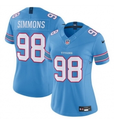 Women Tennessee Titans  98 Jeffery Simmons Light Blue 2026 F U S E  Vapor Limited Stitched Football Jersey  