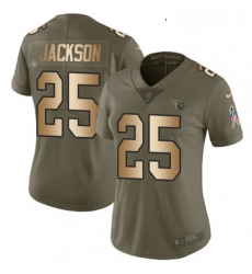 Womens Nike Tennessee Titans 25 Adoree Jackson Limited OliveGold 2017 Salute to Service NFL Jersey