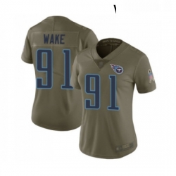 Womens Tennessee Titans 91 Cameron Wake Limited Olive 2017 Salute to Service Football Jersey