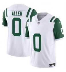 Men New York Jets 0 Braelon Allen White Classic Alternate Vapor F U S E  Limited Stitched Football Jersey