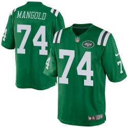 Nike Jets 74 Nick Mangold Green Mens Stitched NFL Elite Rush Jersey