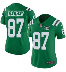 Nike Jets #87 Eric Decker Green Womens Stitched NFL Limited Rush Jersey