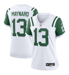 Women New York Jets 13 Don Maynard White Classic Alternate Stitched Jersey